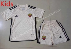 2023-2024 Roma Away Beige Kid/Youth Soccer Uniform-507