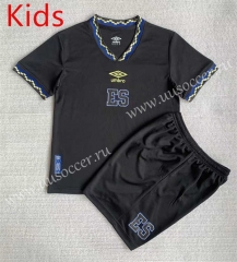 2023-2024 El Salvador 2nd Away Black Kids/Youth Soccer Uniform-AY