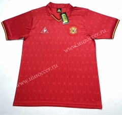1988-91  Retro Spain Home Red Thailand Soccer Jersey AAA-2282
