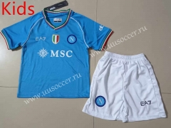 2023-2024 Napoli Home Blue Kid/Youth Soccer Uniform-507
