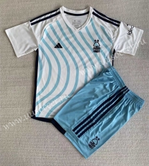 2023-2024 Nottingham Forest Away Blue&White Soccer Uniform-AY