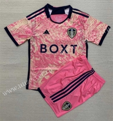 2023-24  Leeds United 2nd Away Pink Thailand Soccer Uniform-AY