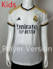 (Without Shorts) Player Version 2023-2024 Real Madrid Home White Blue Thailand Kids/Youth Soccer jersey-SJ