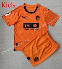 2023-2024 Valencia 2nd Away Orange Kids/Youth Soccer Uniform-AY