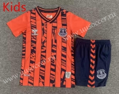 2023-24 Everton Away Orange Kid/Youth  Soccer Uniform-7809
