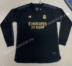 2023-24 Real Madrid 2nd Away Black  LS Thailand Soccer Jersey AAA-422