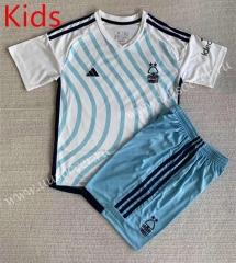 2023-2024 Nottingham Forest Away Blue&White Kids/Youth Soccer Uniform-AY
