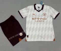 2023-2024 Manchester City Away White Soccer Uniform-718