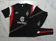 2023-2024 AC Milan Black Thailand Short-sleeved Tracksuit-815