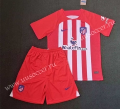 2023-24 Atlético Madrid Home White&Red Soccer Uniform-3454