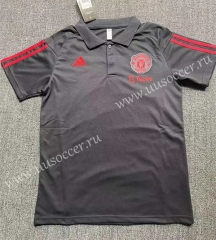2023-24 Manchester United Black Thailand Polo Shirt-709