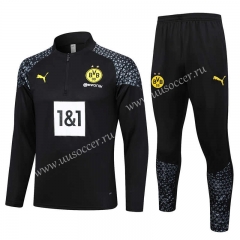 2023-24 Borussia Dortmund Black  Thailand Soccer Tracksuit Uniform-411