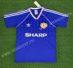 （s-4xl）Retro Version 88-89 Manchester United Away Blue  Thailand Soccer Jersey AAA-403
