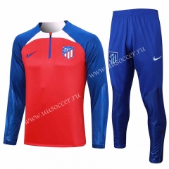 2023-24 Atletico Madrid Cai Blue Thailand Soccer Tracksuit Uniform-815
