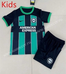2023-2024 Brighton & Hove Albion Away Black&Green Kids/Youth Soccer Uniform-5925