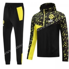 2023-2024 Borussia Dortmund Black&Yellow Trench Coats Uniform With Hat-LH