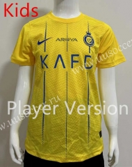 (Without Shorts) Player Version 2023-2024 Al-Nassr FC Home Yellow Thailand Kids/Youth Soccer jersey-SJ