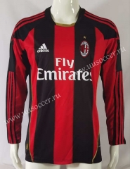 Retro Version10-11 AC Milan Home Red&Black LS Thailand Soccer Jersey AAA-503