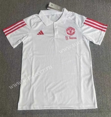 2023-24 Manchester United White Thailand Polo Shirt-709