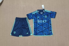2023-24  Leeds United Away Blue Thailand kids  Soccer Uniform
