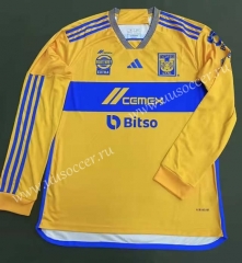 2023-2024 Tigres UANL Home Yellow LS Thailand Soccer Jersey AAA-912