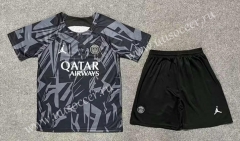 2023-24 Paris SG Gray& Black Soccer Uniform-9070