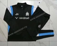 2023-2024 Olympique de Marseille Black Thailand Soccer Tracksuit-815