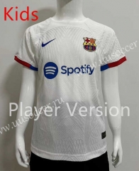 (Without Shorts) Player Version 2023-2024 Barcelona Away White Thailand Kids/Youth Soccer jersey-SJ