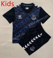 2023-24 Everton Goalkeeper Black Kid/Youth  Soccer Uniform-AY