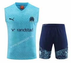 2023-2024 Olympique de Marseille Light Blue Thailand Soccer Vest Uniform-4627
