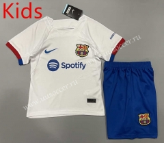 2023-2024 Barcelona Away White Kid/Youth Soccer Uniform-5391