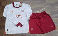 2023-2024 Manchester City Away White LS Thailand Soccer Uniform-709