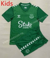2023-24 Everton Goalkeeper Green Kid/Youth  Soccer Uniform-AY
