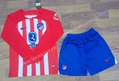 2023-24 Atlético Madrid Home  Red&White LS Thailand Soccer Uniform-709