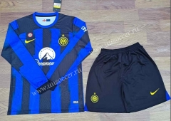 2023-24  Inter Milan Home Blue& Black LS Thailand Soccer uniform--709