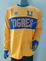 （s-3xl）Retro version Tigres UANL Home Yellow LS Thailand Soccer Jersey AAA-912