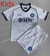 2023-2024 Napoli Away White Kid/Youth Soccer Uniform-AY