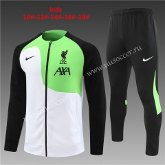 2023-24 Liverpool White&Green Kids/Youth Soccer Jacket Uniform-815