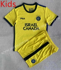 2023-2024 Maccabi Tel Aviv Home Yellow Kids/Youth Soccer Uniform-AY