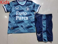 2023-2024 Feyenoord Rotterdam Away Blue Kid/Youth Soccer Uniform-507