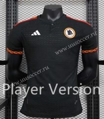 Player Version 2023-2024 Roma Black Thailand Soccer Jersey AAA-888
