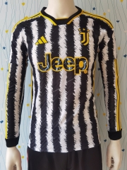 Player version 2023-24 Juventus Home White & Black  Thailand LS Soccer jersey-807