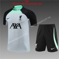 2023-2024 Liverpool Gray Kids/Youth Soccer Uniform-418