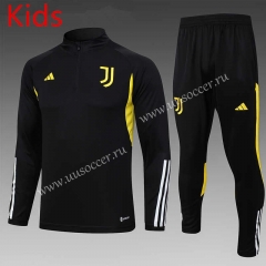 2023-2024 Juventus Black Kids/Youth Soccer Tracksuit Uniform-815