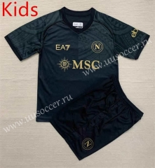 2023-2024 Napoli 2nd Away Black Kid/Youth Soccer Uniform-AY