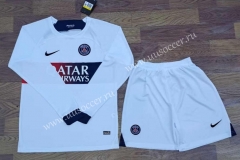 2023-24  Paris SG Away White LS Thailand Soccer Uniform-709