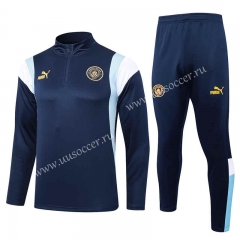2023-2024 Manchester City Royal Blue Thailand Soccer Tracksuit Uniform-815