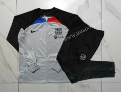 2023-2024 Barcelona Light Gray  Thailand Soccer Jacket Uniform-815