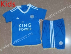 2023-24 Leicester City Home Blue  Youth/Kids Soccer Uniform-507