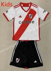 23-24 CA River Plate Home White& Red Kids/Youth Soccer Uniform-AY